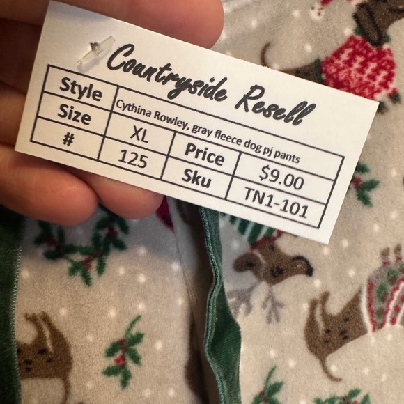 Cynthia Rowley Cream Pajama Pants with Festive Print - Picture 3 of 3